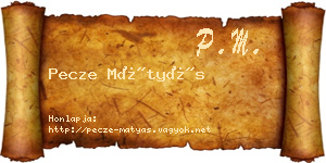 Pecze Mátyás névjegykártya